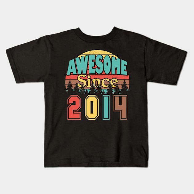Awesome Since 2014 Kids T-Shirt by Adikka